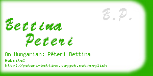 bettina peteri business card